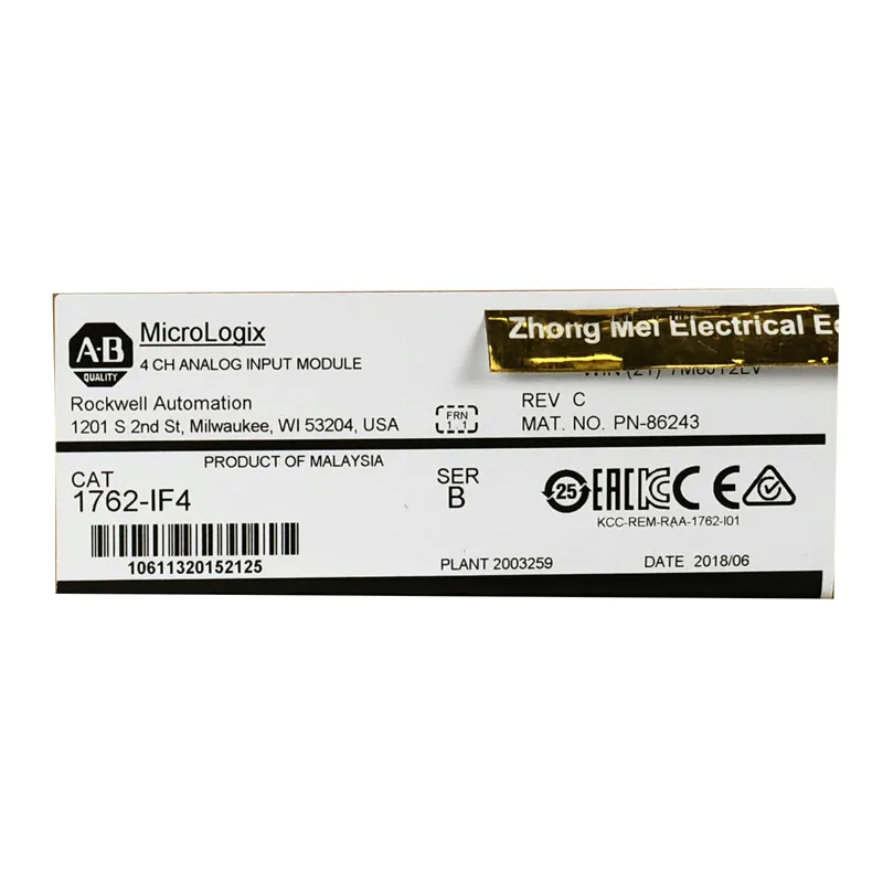  100% новый и оригинальный AB микрологикс 1762-IF4 allen