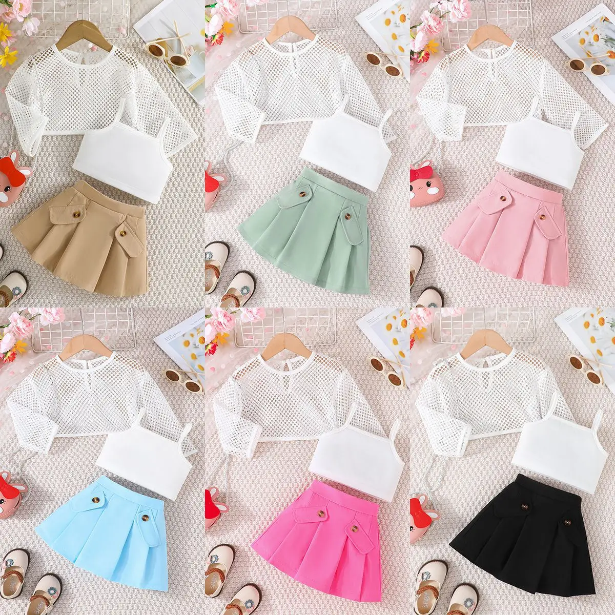 Wholesale Boutique12M-6y Children Kids Girls Coat Top Skirt 3-Piece Clothes Set Dress Set
