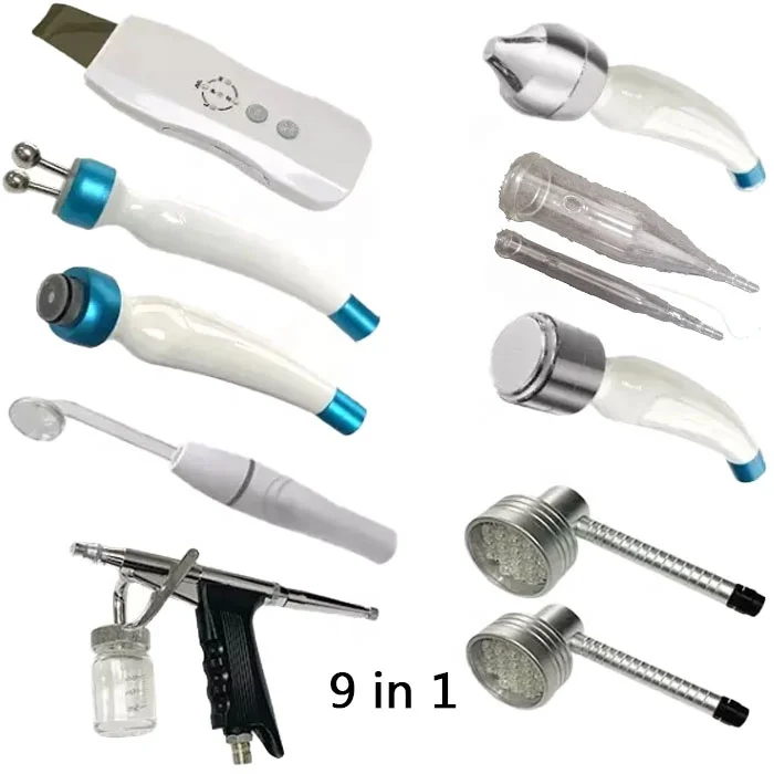 HydraBeauty facial machine spare parts 9 in 1 Hydra Peeling Dermabrasion Facial Skin Care Dermabrasion instrument accessories