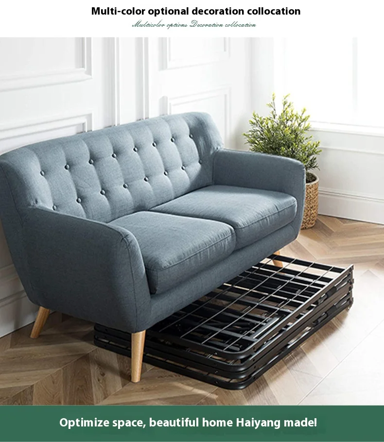 Factory wholesale rental housing simple metal folding sofa bed single lunch break iron frame square tube metal single beds