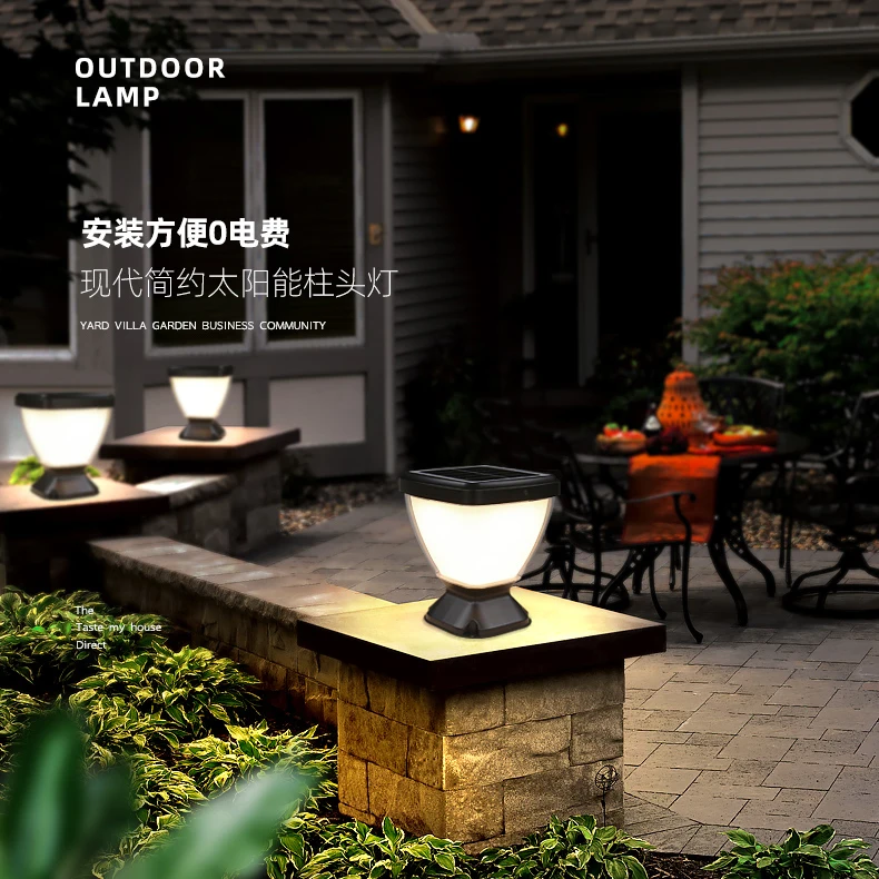 Outdoor landscape lighting 15W solar wall pillar light led solar villa wall lamp