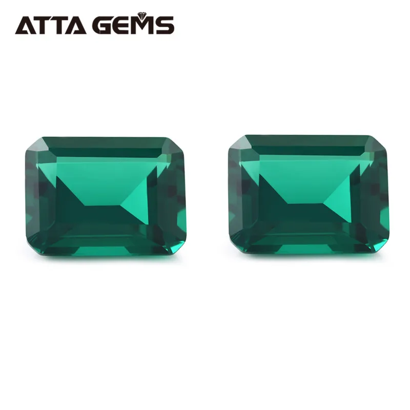 Synthetic Octagon Shape 9x7mm 1 Carat Emerald Cut Created Green Nano Spinel