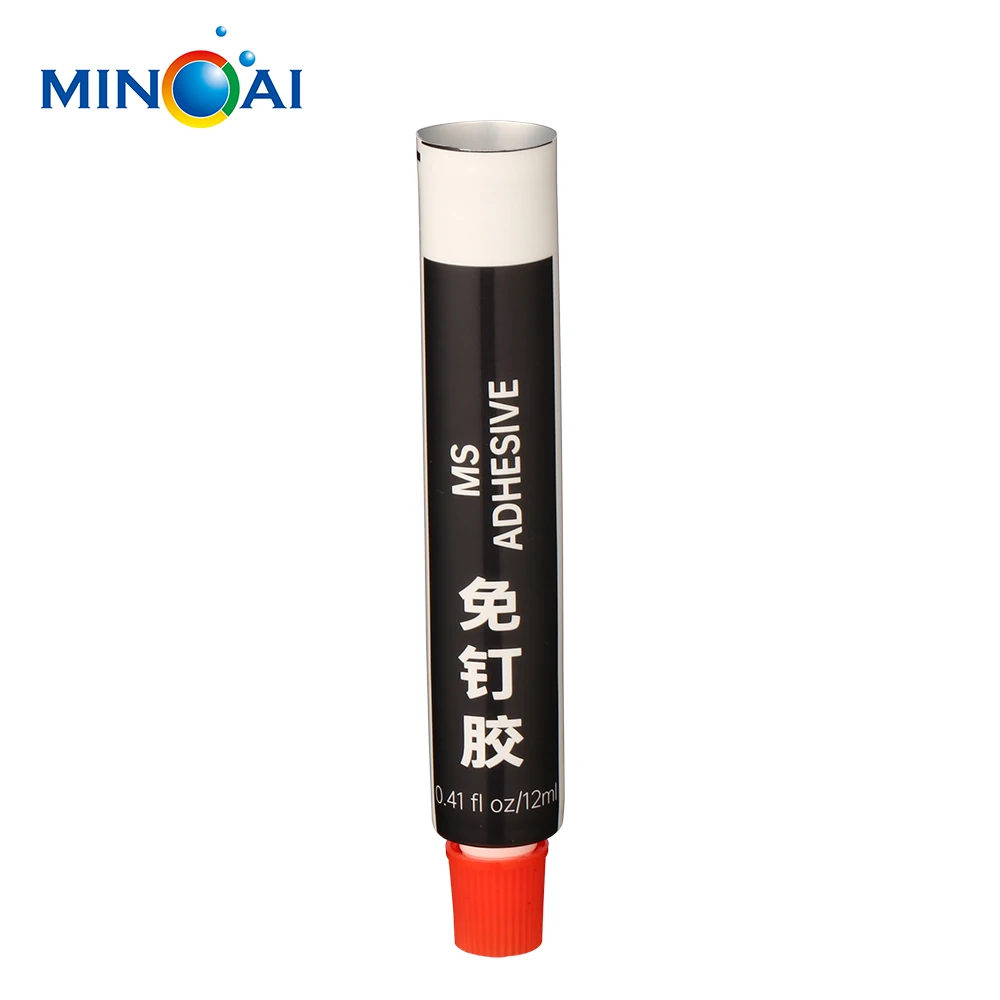 Wholesale Printed Empty MS Adhesive Aluminum Glue Tube Plastic Packaging