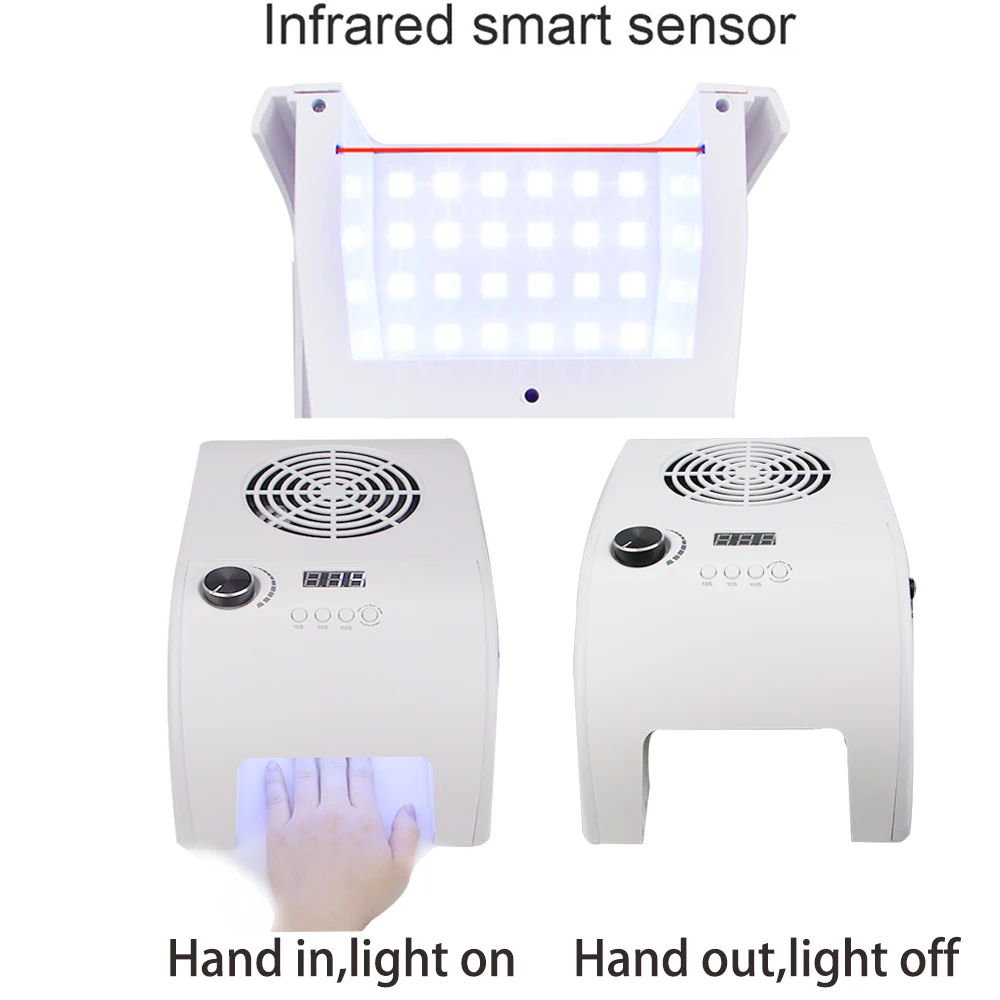 Custom Private Label 3-IN-1 Nail Dust Collector With Vacuum Cleaner Nail Drill UV LED Lamp Dryer Wholesale Nail Equipment