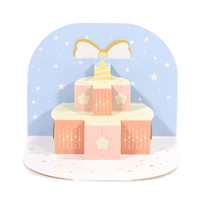 
Cheap sell birthday cake greeting cards with different colors 