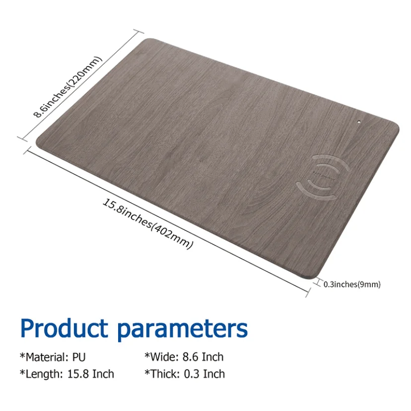 Fast Charging 10w Slim 2 in 1 Mouse Pad Desktop Wireless Charging Pad Mouse Pad with Wireless Charger