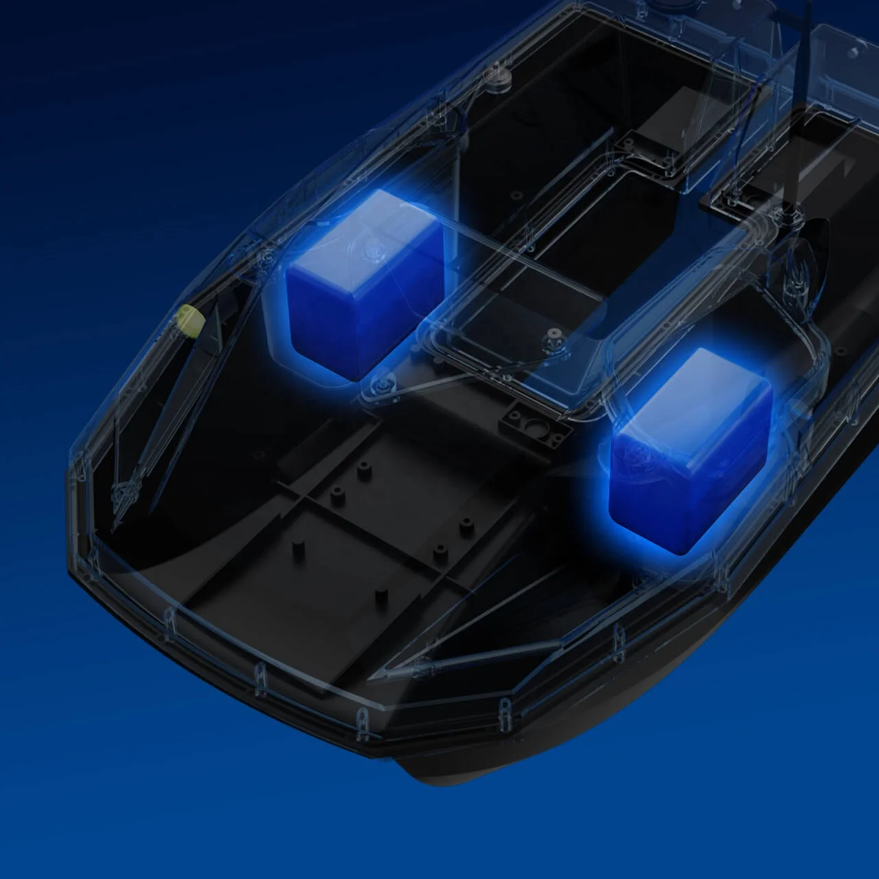 Waterproof 12V RC Bait Boat for Fishing Baitboat with 2kg Capacity Dual 15600mAh Batteries 500m Range and LED Night Illumination