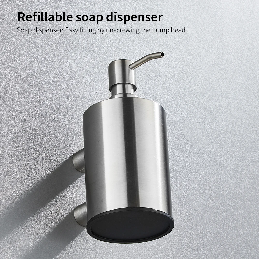 500 ml Brushed Nickel Stainless Steel Kitchen Bathroom Liquid Soap Dispenser With Pump