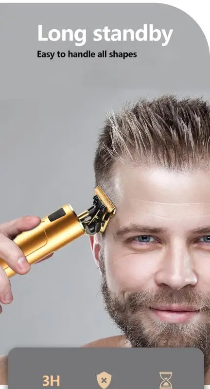 Professional Mens Hair Clippers Cordless Rechargeable Hair Trimmer Professional Hair cut Machine