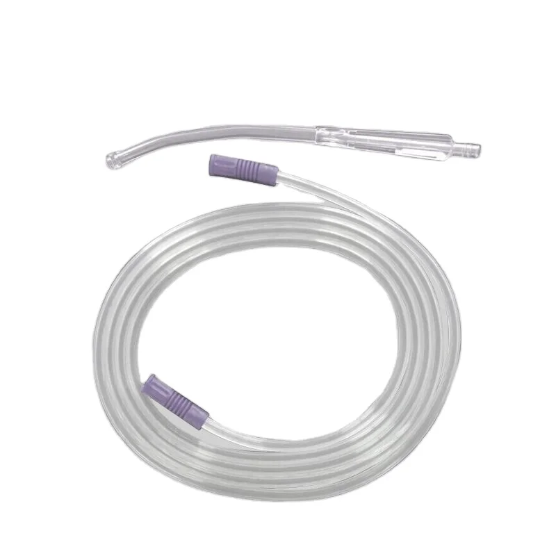 medical disposable suction connecting tube with yankauer handle