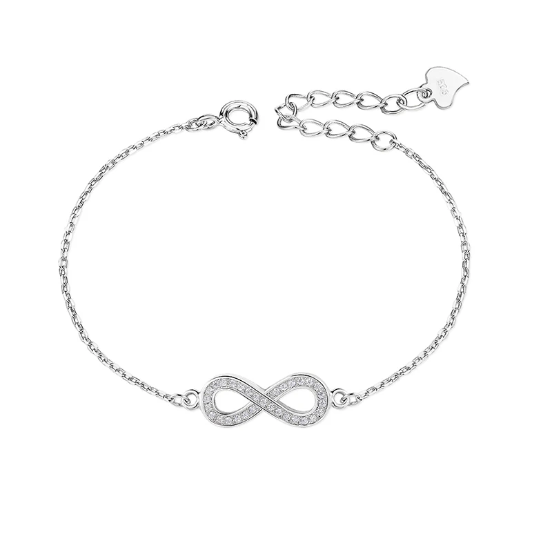 925 sterling silver CZ chain bolo bracelet for women