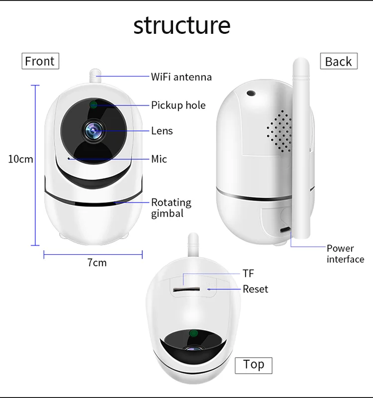 Fashion Sectec Hd Smart Home 1080P Camera Ip Wifi Smart Home Wireless Cctv System P2P Wifi Cam Ip Cctv Camera