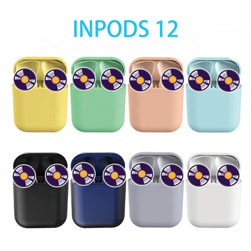 Настоящие беспроводные наушники macaroon inpods 12 tws i12 macaron audifonos touch mini матовые