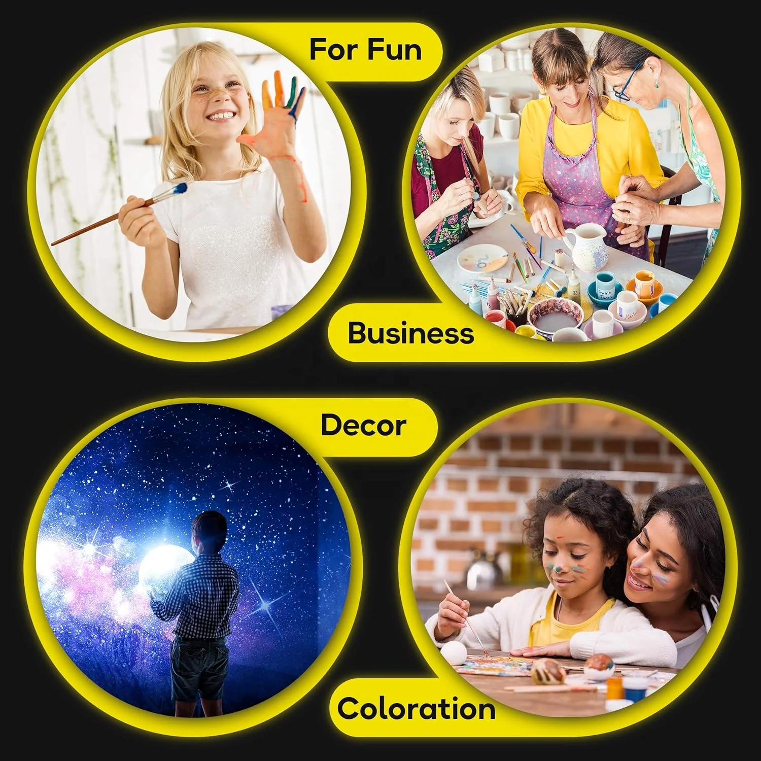 Glow Paint Party Decoration Dark Acrylic Paint Fluorescent Neon Color for Canvas