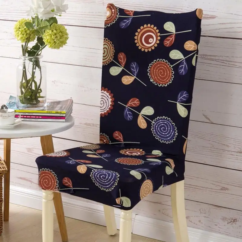 Chair Cover Floral Print Sunshine Pattern Chair Cover Home Dining Elastic Chair Covers Multifunctional Spandex Universal