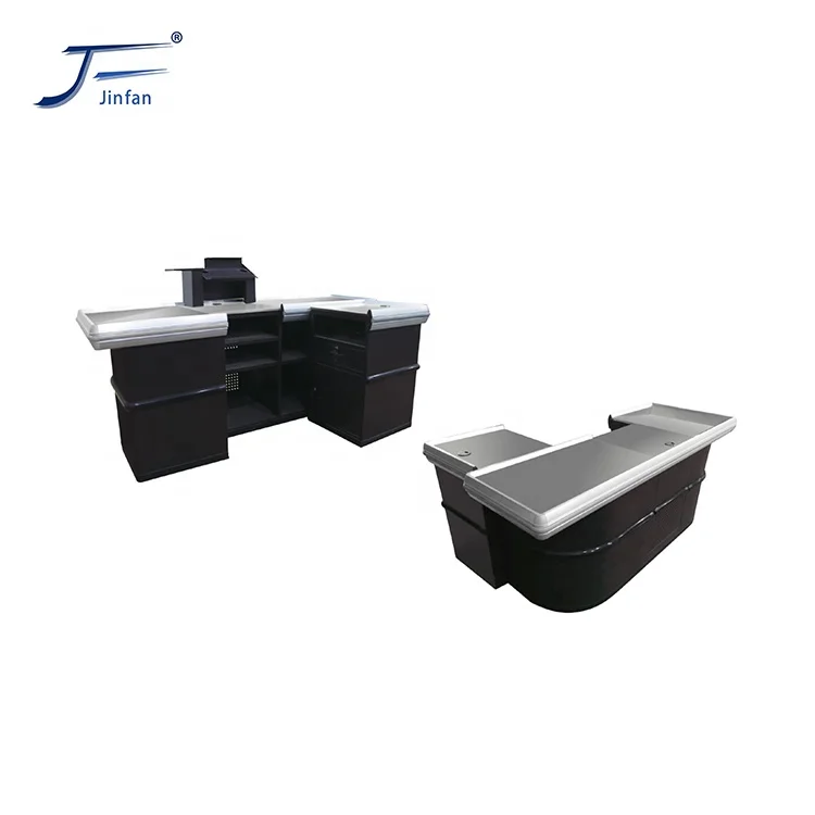 Powder Coating Knock-down Cashier Checkout Counter Retail Shop Supermarket Metal Customized Knock-down Design Stainless Steel