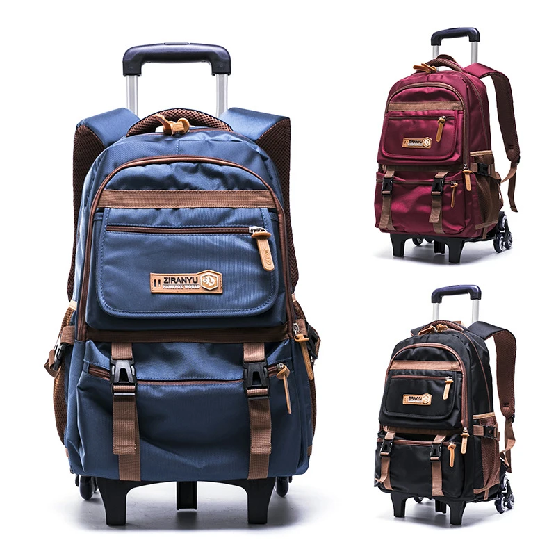 Custom  Trolley  Sets With Detachable Children Kids Backpack Wheeled trolley school bags For Teenagers