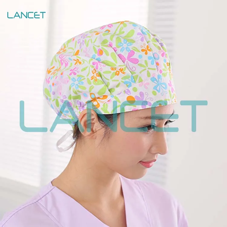 surgical nurse hair cap custom print nurse surgical doctor scrub cap