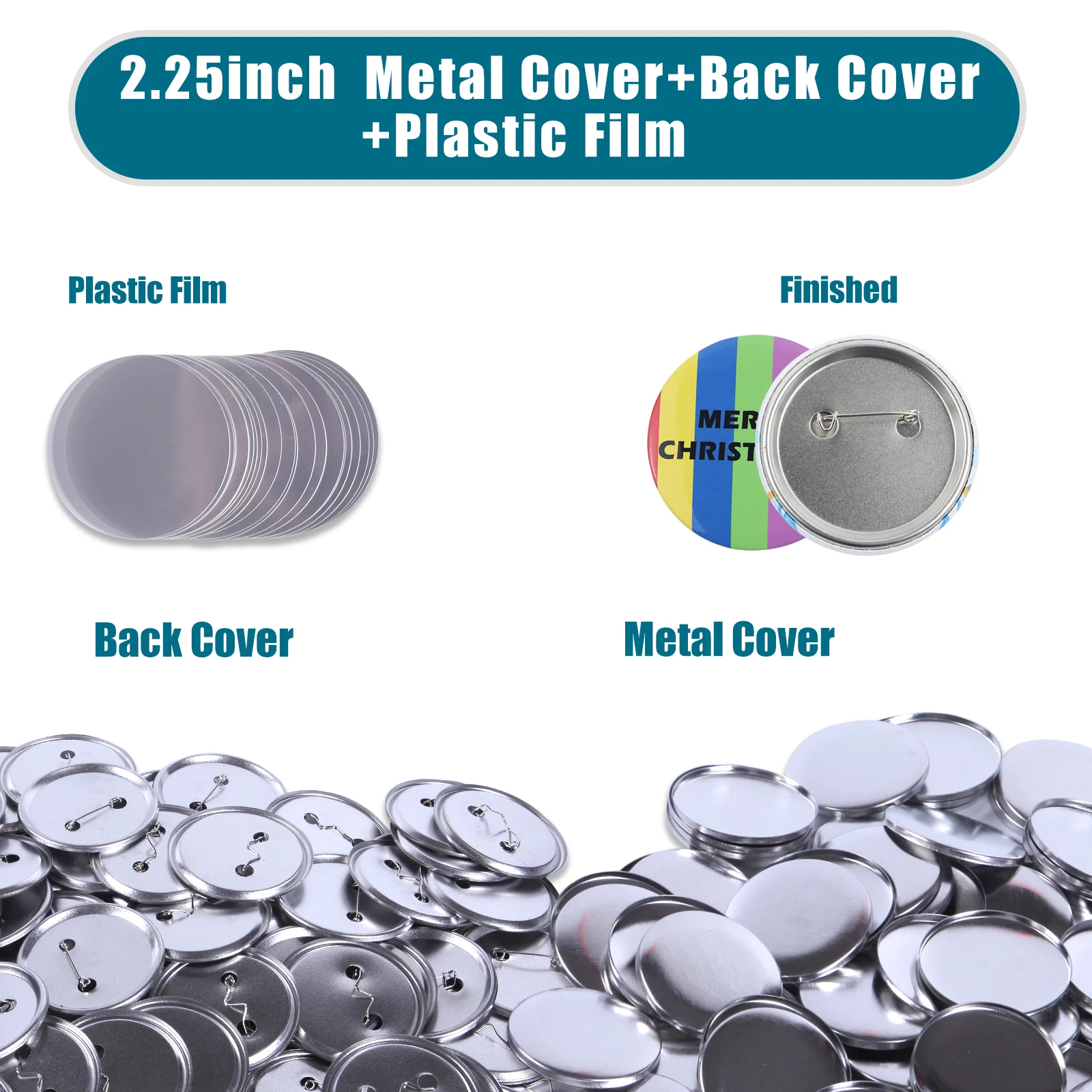 58mm(2.25in)  Button Parts Supplies Blank Pin Button Badge Material, Round Pin for button maker machine