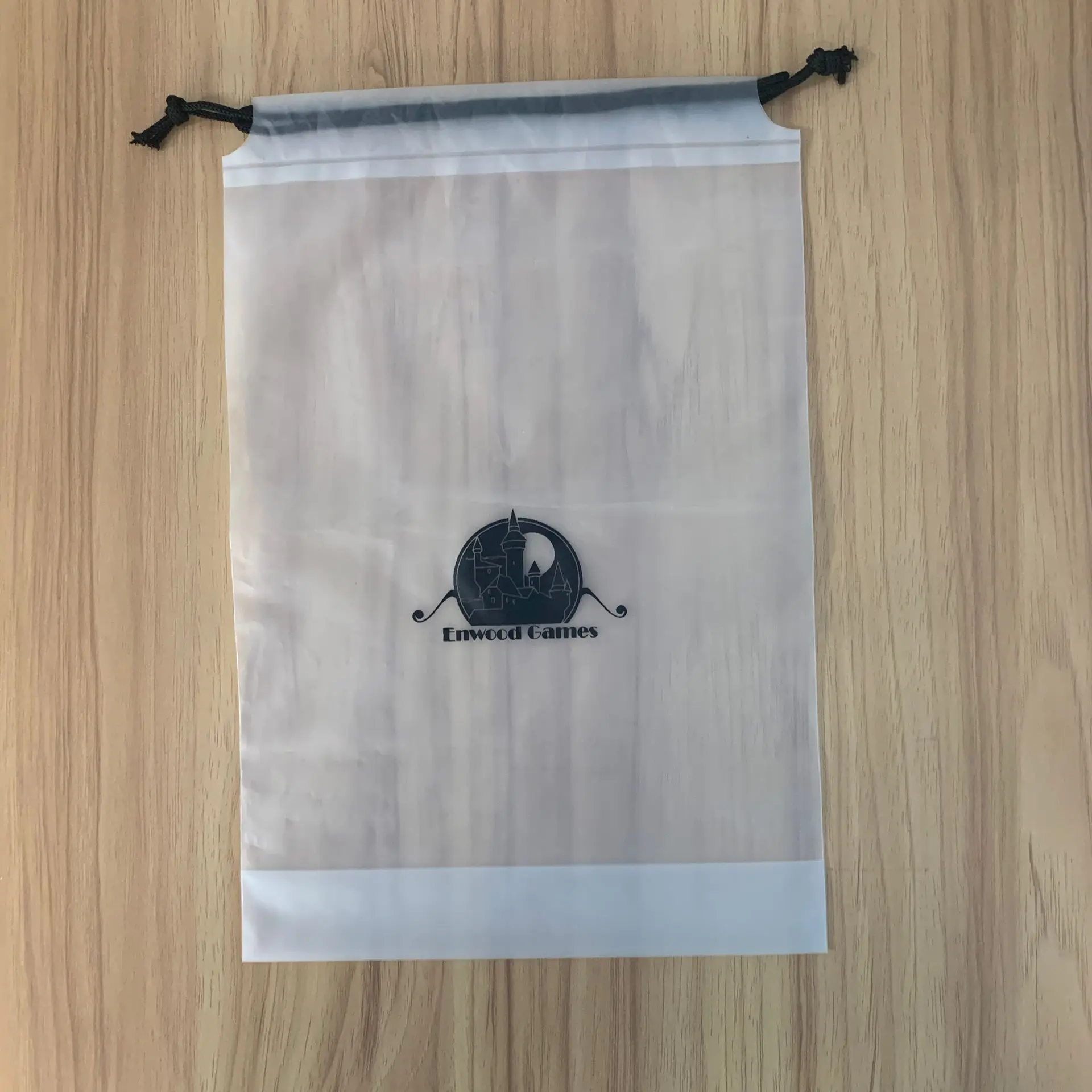 Custom Logo Printed Large PVC plastic Transparent Frosted Drawstring Bag Makeup Draw String Pouch Gift Packaging Bag