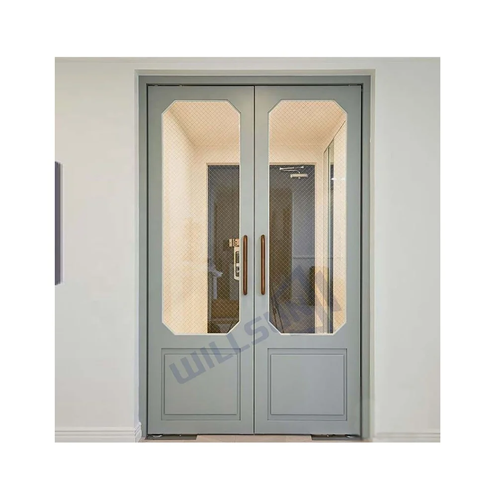 Factory wholesale wooden entry door with arched frame Solid Teak Wooden Entry Door