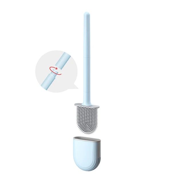 Amazon Explosion Luxury Style Silicone Toelet Brush TPR material toilet brush and holder set for bathroom