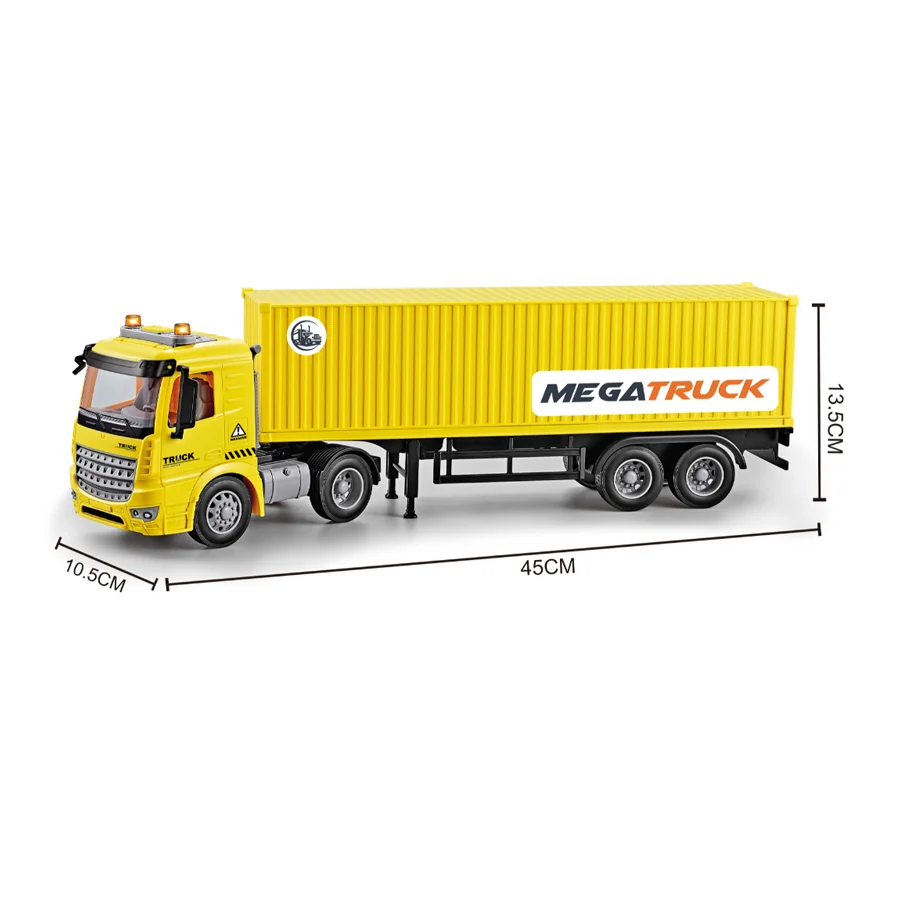 Diecast Pull back Boys Toy Truck and Trailer Container Truck Car Vehicle Toys Hauler Kids Truck