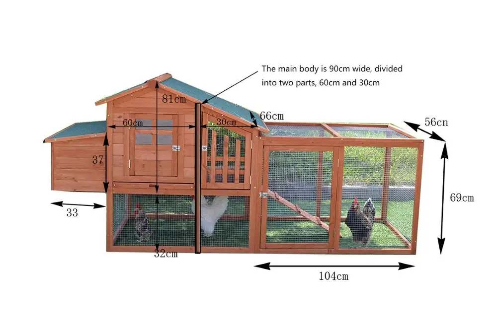 Wooden Cheap Pet Cages Wooden House Easy Clean Large Egg Laying Chicken Coop