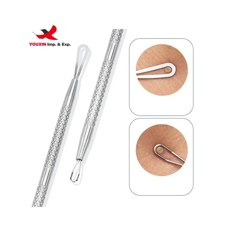 Wholesale Silver Stainless Steel Acne Blackhead Removal Needles Pimple Spot Comedo Extractor Tools