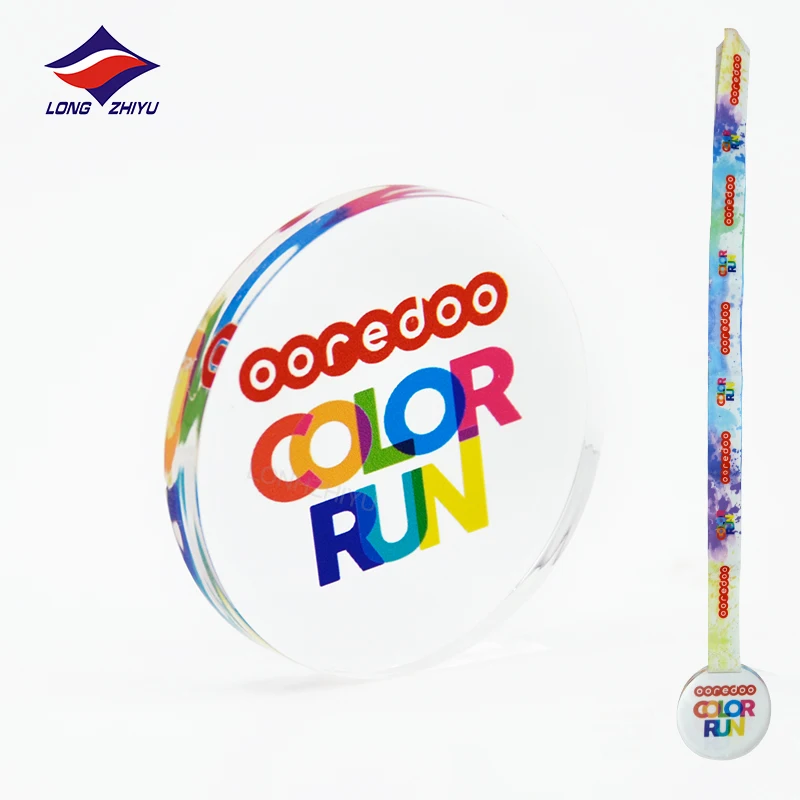 Longzhiyu 15years china professional manufacturer Customized Transparent sports Medals acrylic Marathon Medals Uae Medals