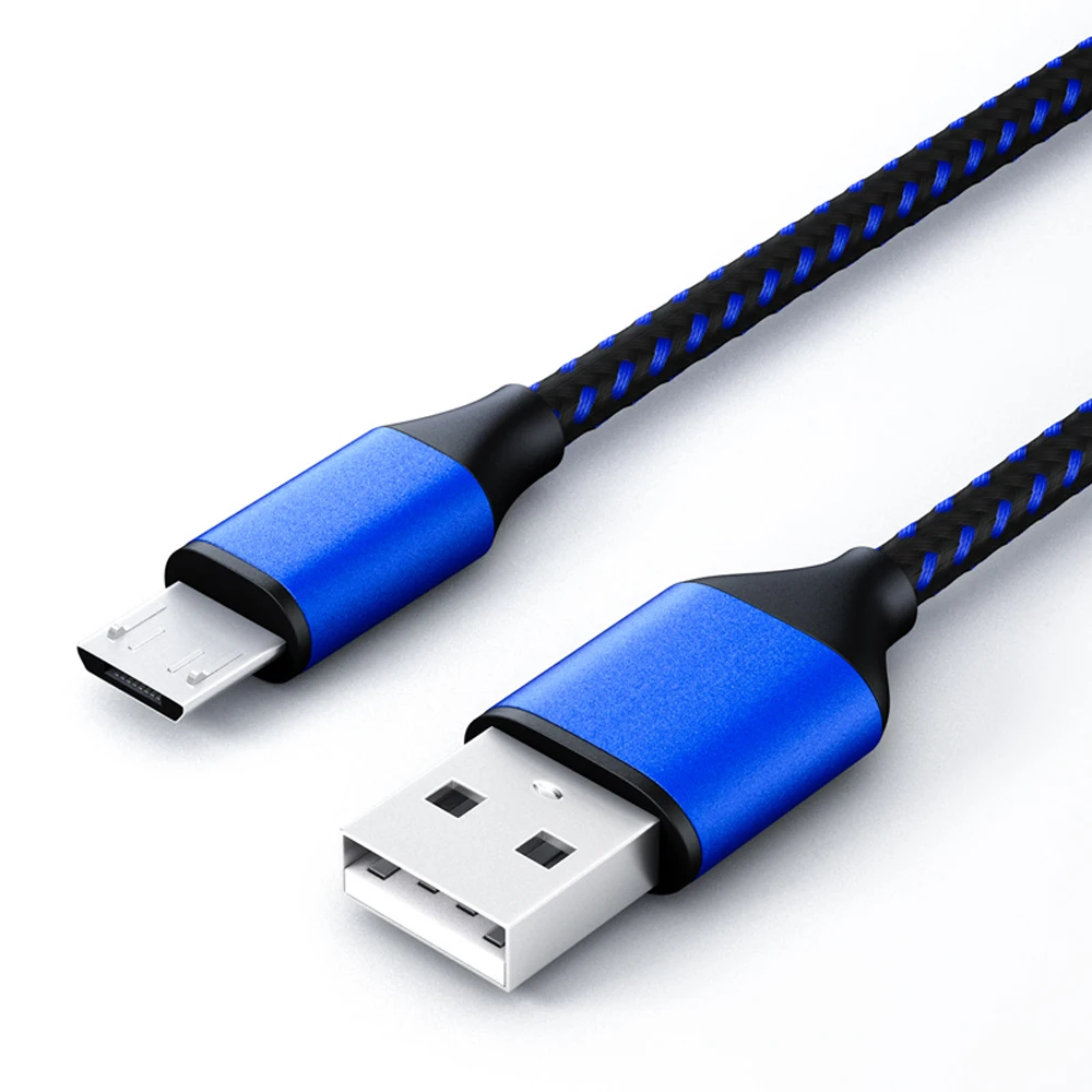 Wholesale 2.4A 3ft 1M Nylon Braid colored micro usb serial cable Type C Cable Android Cable for Huawei Samsung fast charger