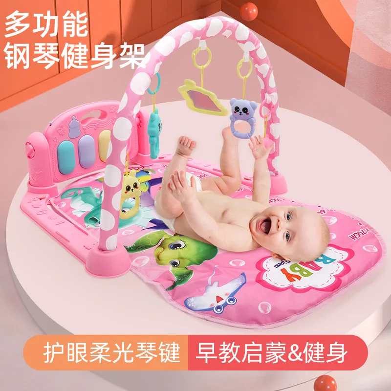 Pedal piano music fitness stand 0-1 years old educational multi-functional kick piano game blanket baby toys