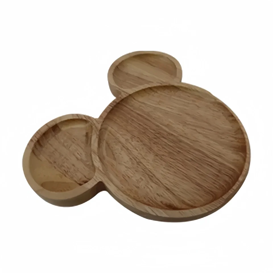 Rustic Wooden Serving Trays with Handle Distressed Nesting Multipurpose Storage Boxes & Bins for Breakfast Foods Coffee Table