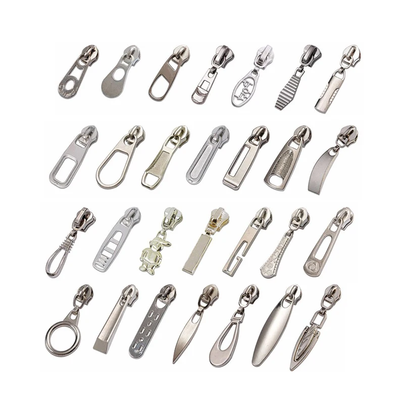 Factory Direct Black Silver Gold Metal Zipper Tag Custom Engraved Logo Brand Zipper Pull