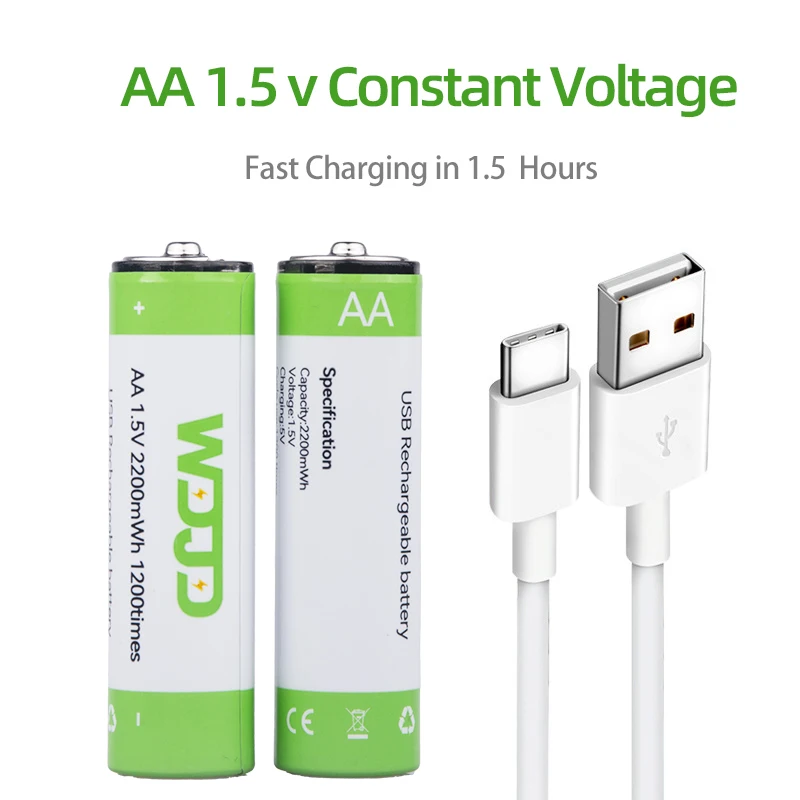 Type C USB C Port Rechargeable AA AAA Lithium  Battery 1.5V toys batteries for Switch