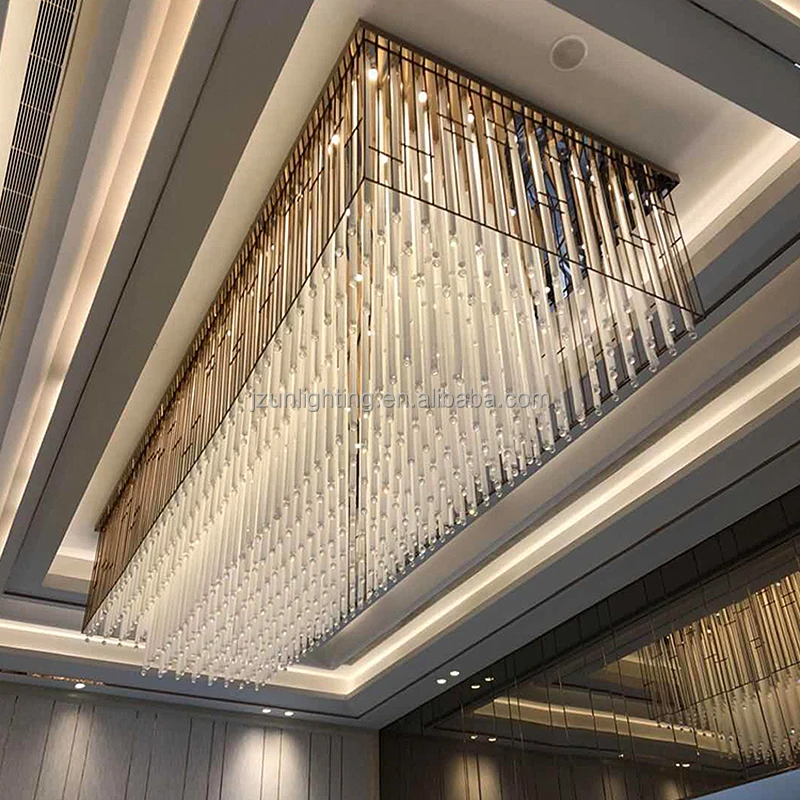 Artistic Glass Modern Square Ceiling Lamp Large Home Decorative Lighting Crystal Chandeliers Remote Decor
