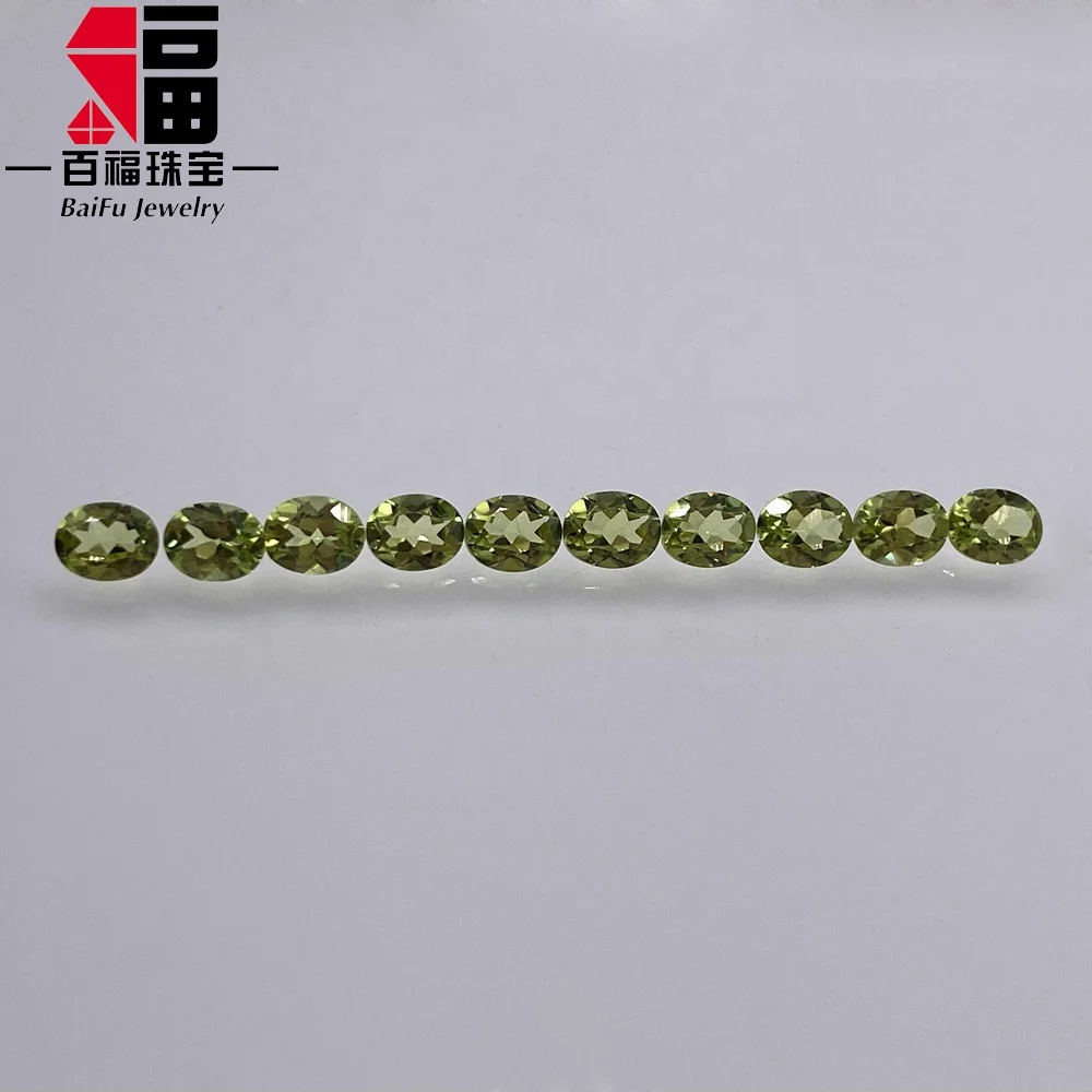 Manufacturer natural loose semi stones Oval cut natural peridot 3*5mm