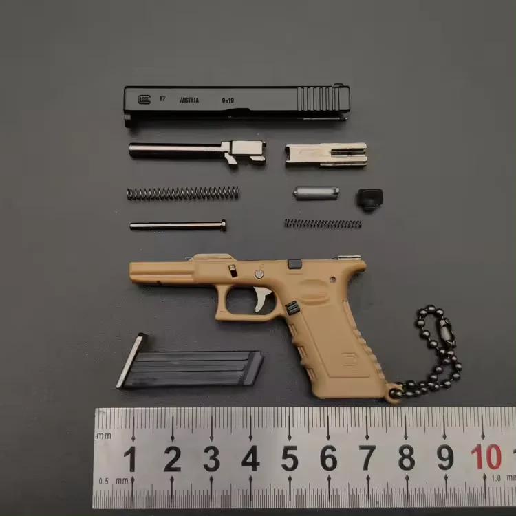 2024 New PUBG Game Kids Toy Pistol Model Glock G17 1:3 7CM Metal Shell Ejecting Toy Gun Mini 3D Detachable Tactical Bullets Guns