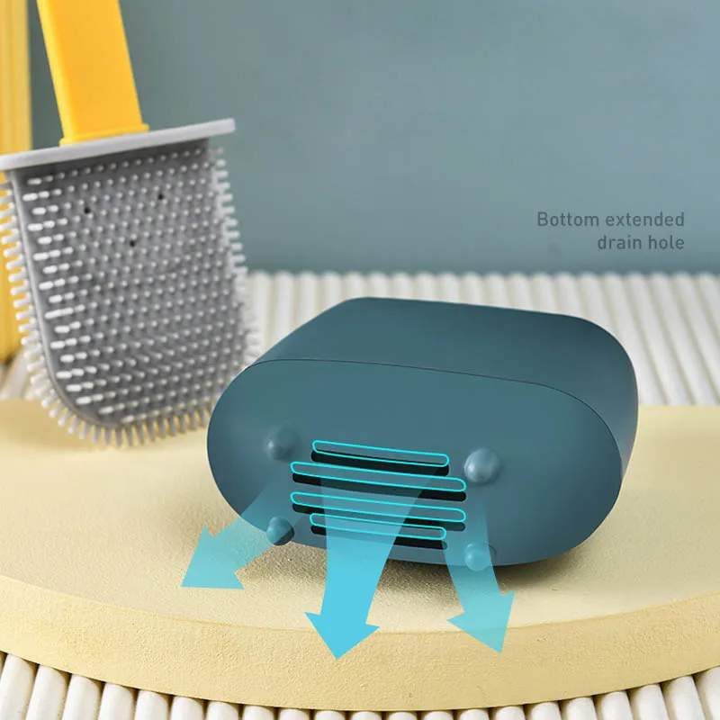 Clouds Silicone Toilet Brush with Bottle Holder Silicon Brushes Bristles Bathroom Bowl Set No Scratch Soft Cleaner Wall Mounted