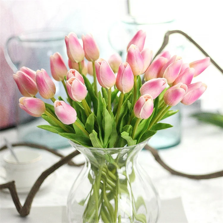 YAYUN CH1022 Wholesale 100 MOQ Single Mini Real Touch Artificial Flowers Latex Tulip