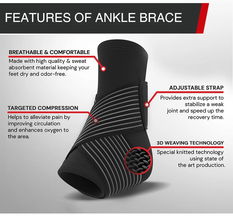 Football Sports Strain Wraps Bandages Elastic Compression Ankle Protection Socks Sleeve Brace Ankle Support