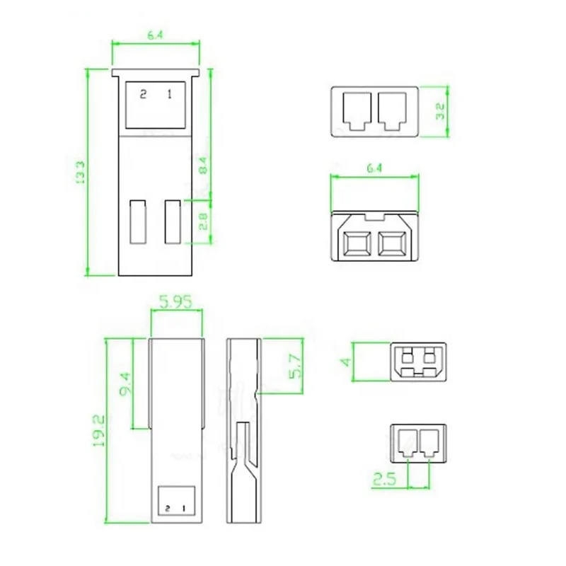 JST 2P Connector Plug Jack 2-Pin Female Male Crimps Rc Battery Connector Car Auto Motorcycle Ship Electrical Spare