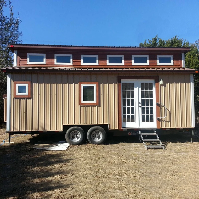 luxury mini movable prefab wood tiny house on wheel expandable container house on trailer