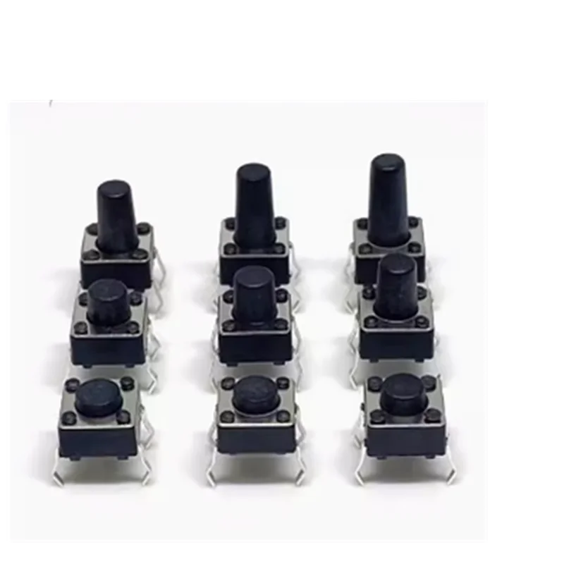 Light touch switch, straight insertion, vertical 4-pin micro action button 6 * 6 * 4.3/4.5/5/6/7/7.3/8/9/19/30MM