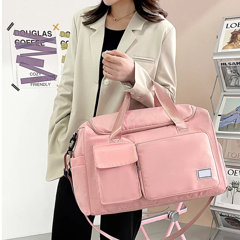Hot sale nylon multi-functional travel bag oxford wet dry fitness bag large capacity luggage bag with adjustable belt