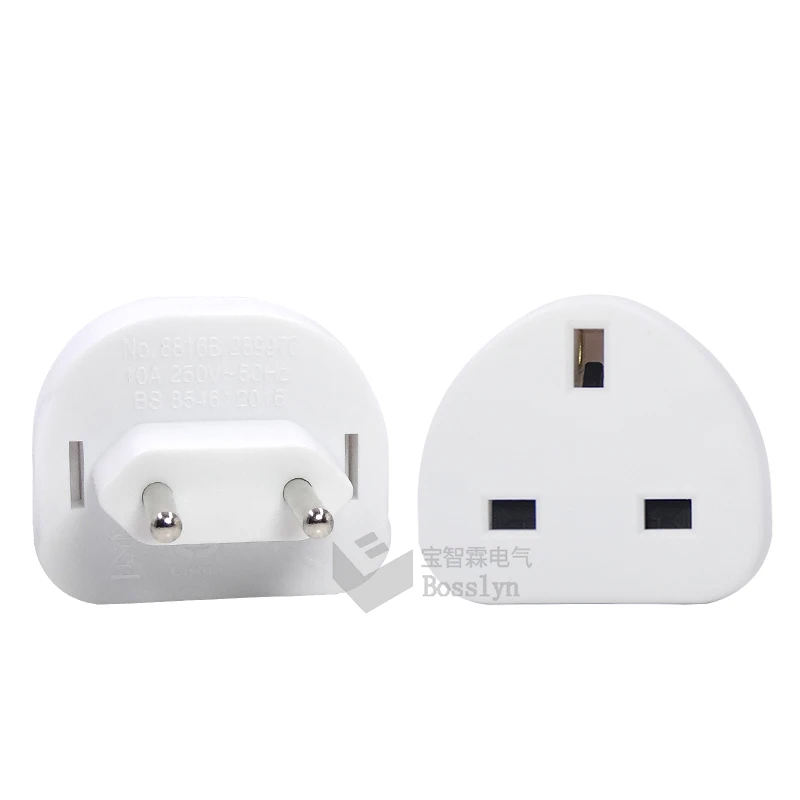 BS8546 travel adaptor uk to european plug without grounding