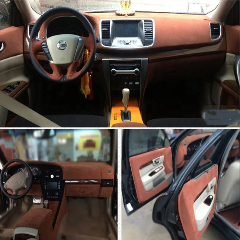 1.35*15M alcantara car wrap black velvet vinyl for car interior suede car wrap