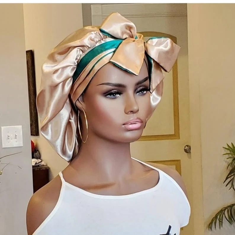 Оптовая продажа, шелковая атласная шляпа с ремешками на завязках, двусторонние головные уборы для женщин с индивидуальным логотипом
