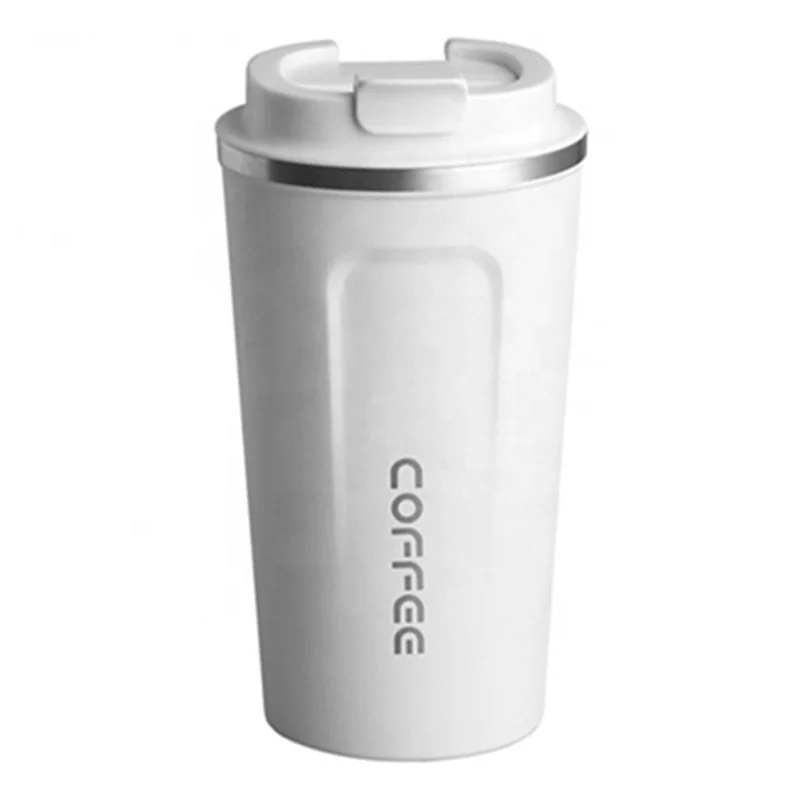 Custom Logo Printed Hip Coffee Tumbler Reusable Powder Coated Travel Mug Stainless Steel Insulated Coffee Cup