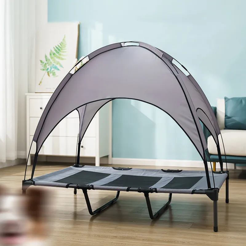 New Outdoor Pet Sunshade Tent Oxford Removable Washable Folding Dog Trampoline Camping Dog Bed